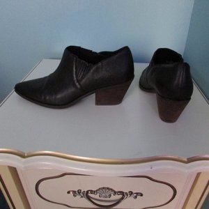 Black Leather Pointed Toe Bootie